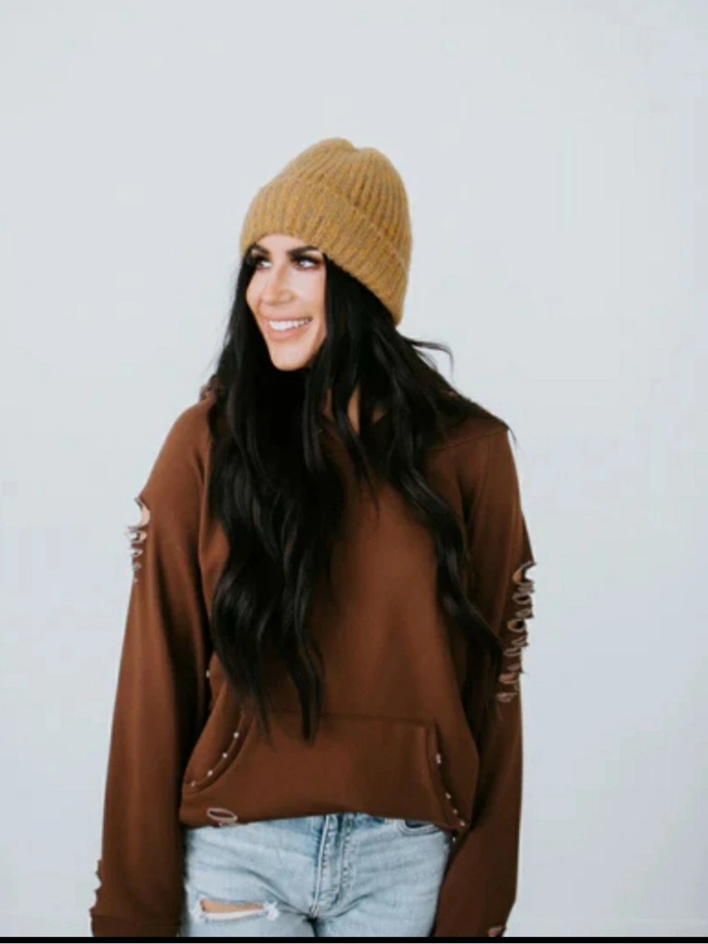 Chelsea DeBoer distressed hoodie